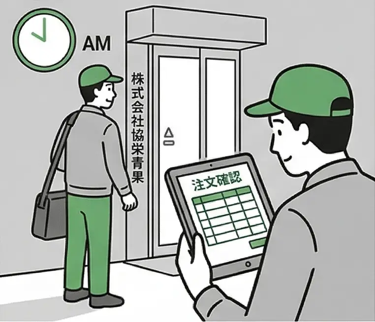 出社・注文内容の確認