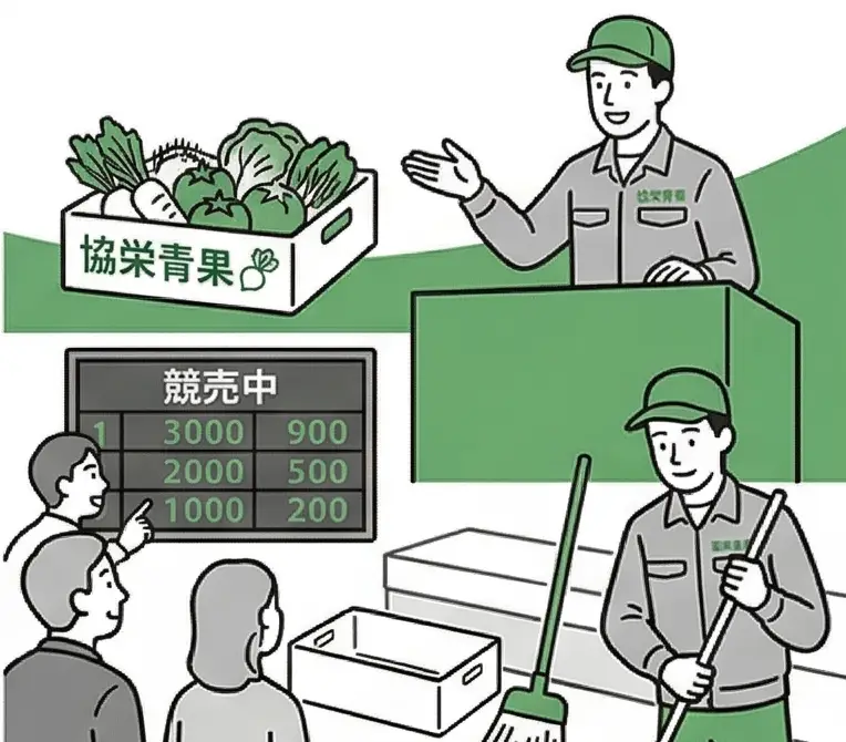 せり・場内の片付け